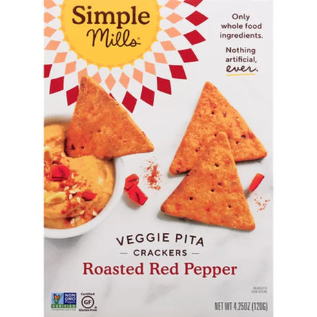Simple Mills Roasted Red Pepper Crackers (Pack of 6 - 4.25 Oz) - Cozy Farm 