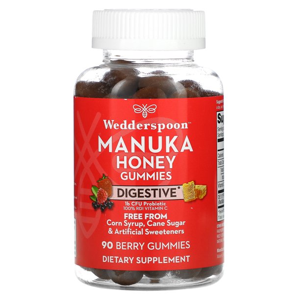 Wedderspoon Manuka Honey Digestive Gum Berry Enhanced with Probiotics (90-Count) - Cozy Farm