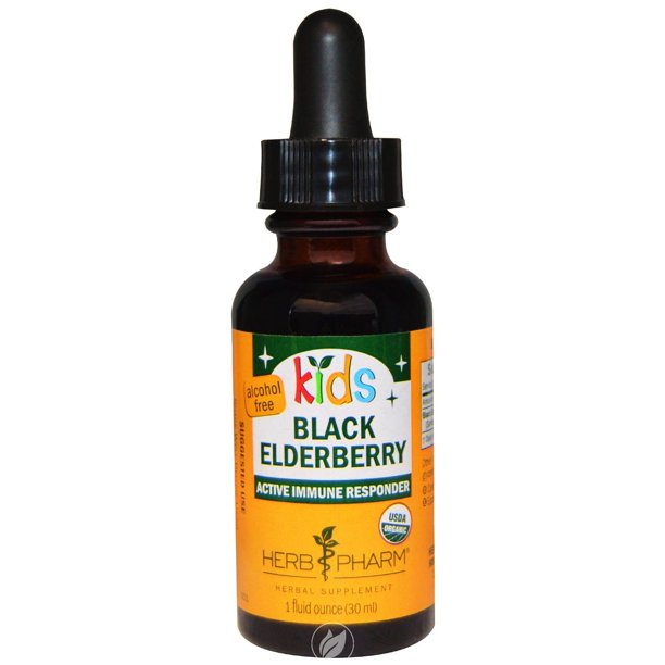 Herb Pharm Kids Black Elderberry Glycerite - Immune Support - 1 Fl Oz - Cozy Farm