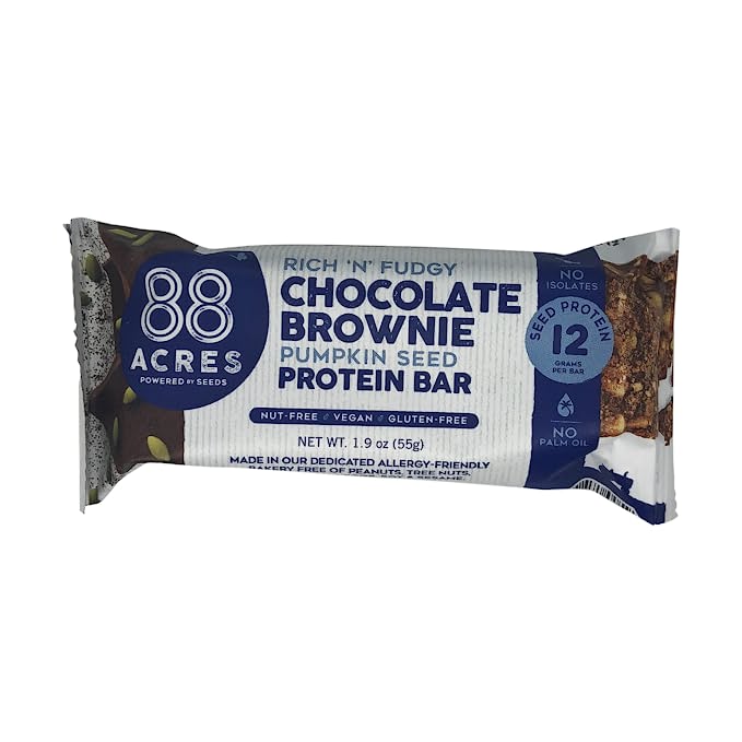 88 Acres - Protein Bar Dark Chocolate Brownie (9 Bars x 1.9 Oz) - Cozy Farm 