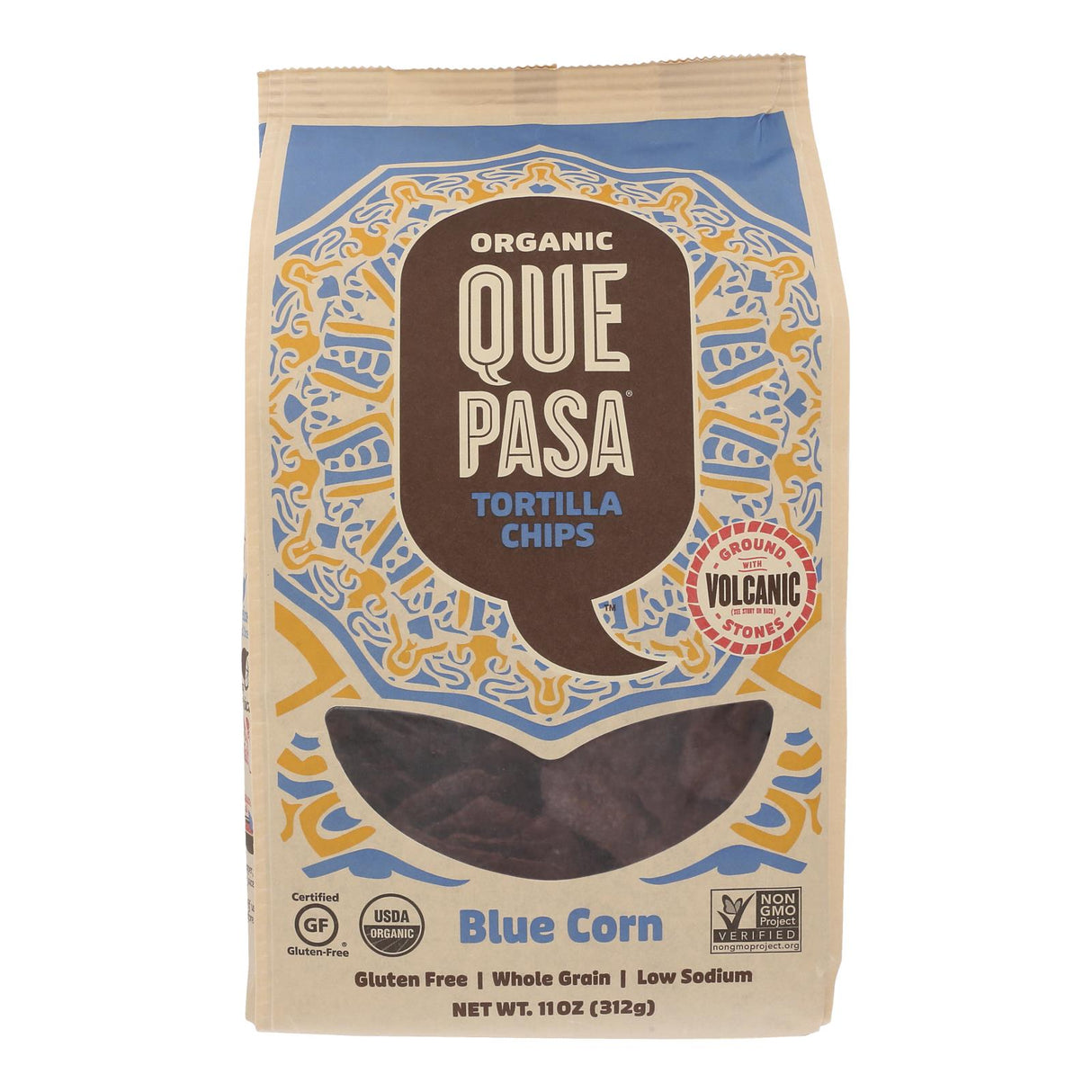 Que Pasa Blue Tortilla Chips (Pack of 6 - 11 Oz Bags) - Cozy Farm