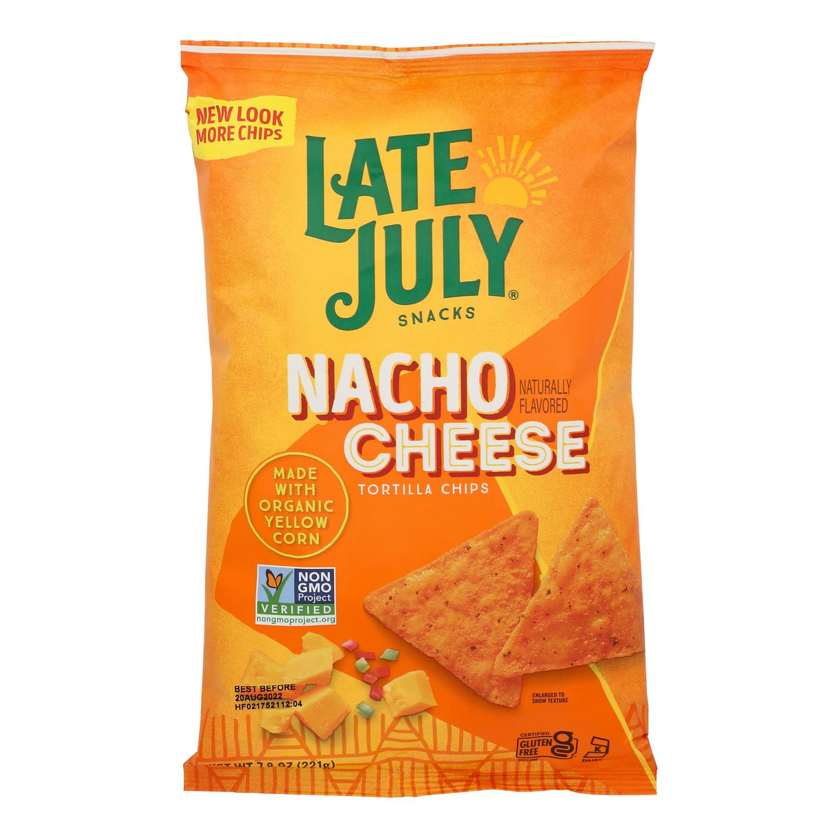 Late July Tortilla Chips Nacho Cheese, 7.8oz Bags (Pack of 12) - Cozy Farm