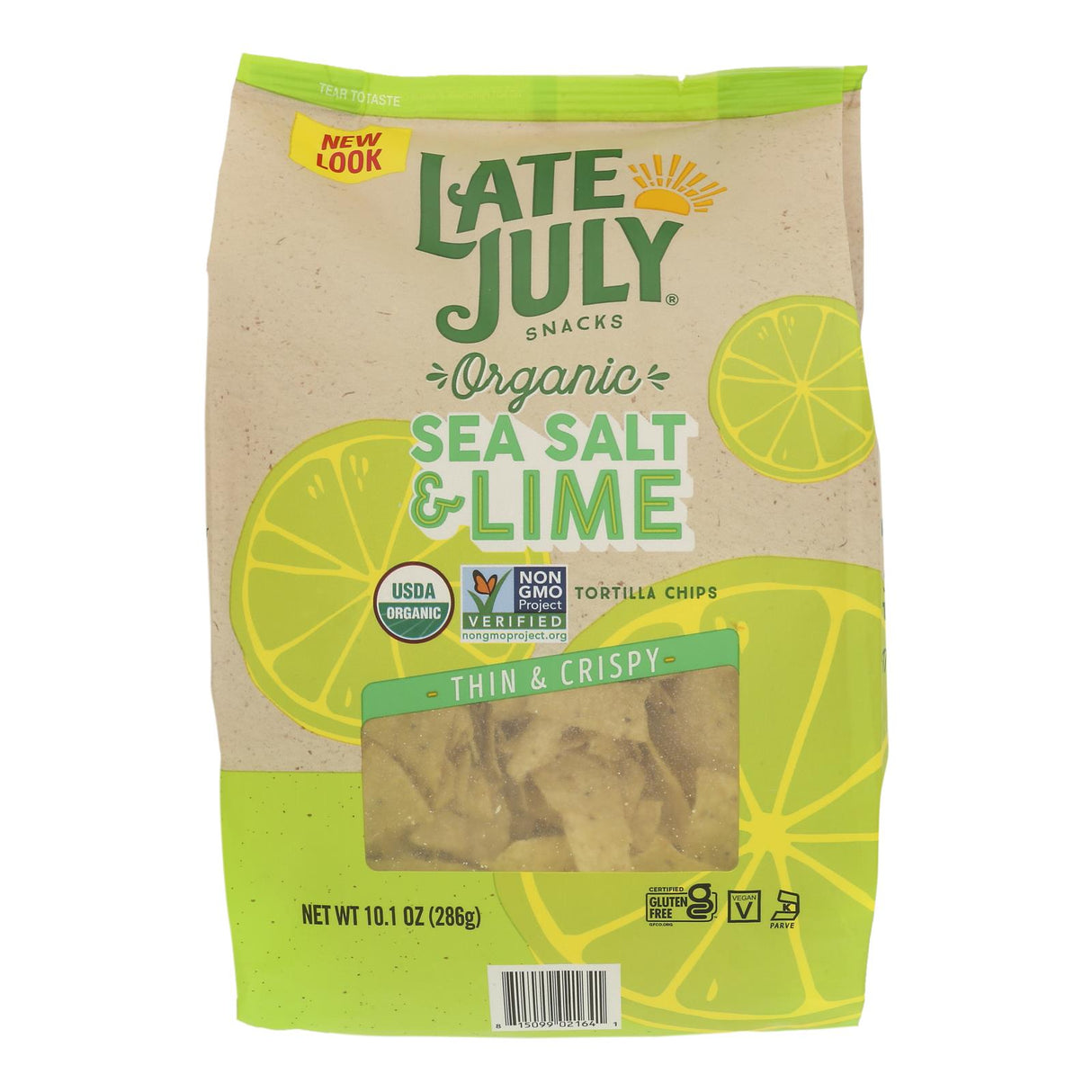Late July Sea Salt Lime Tortilla Chips (Pack of 9 - 10.1 Oz) - Cozy Farm