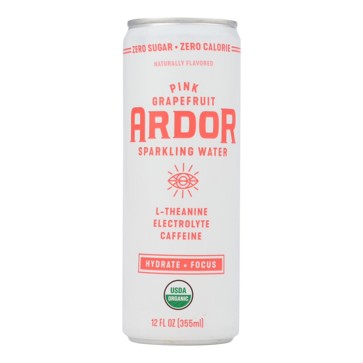 Ardor Sparkling Pink Grapefruit Water, 12 Fl Oz (Pack of 12) - Cozy Farm