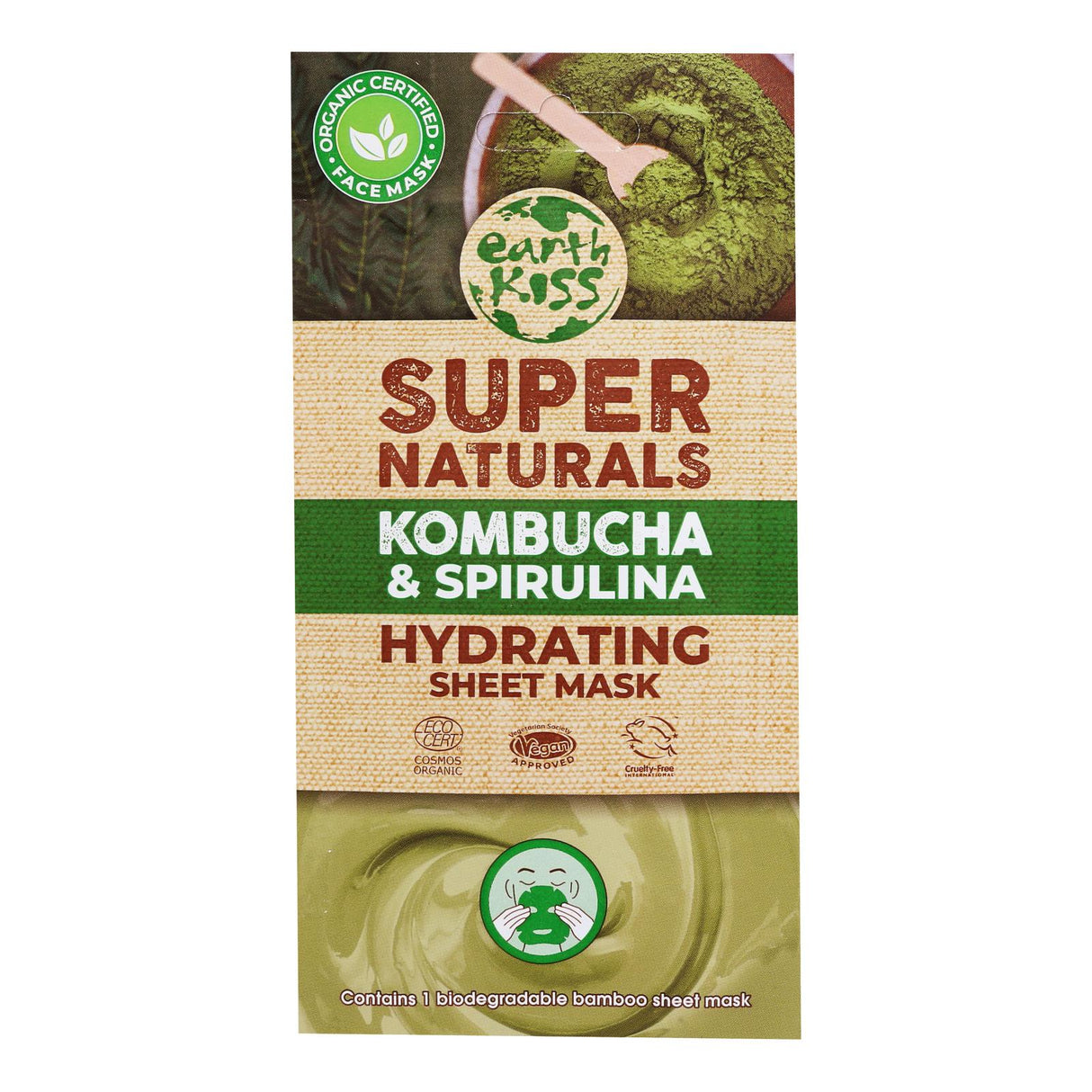 Earth Kiss Sheet Mask Spirulina Hydrating - Case of 12 - Cozy Farm