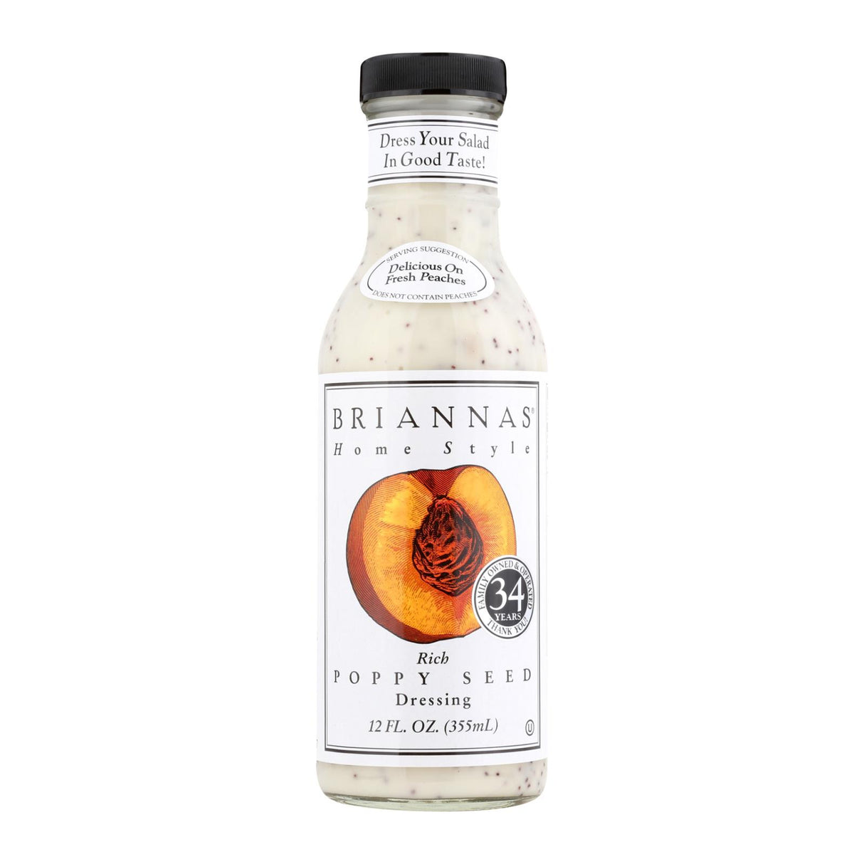 Brianna's Luscious Poppy Seed Salad Dressing (Pack of 6, 12 Fl Oz) - Cozy Farm