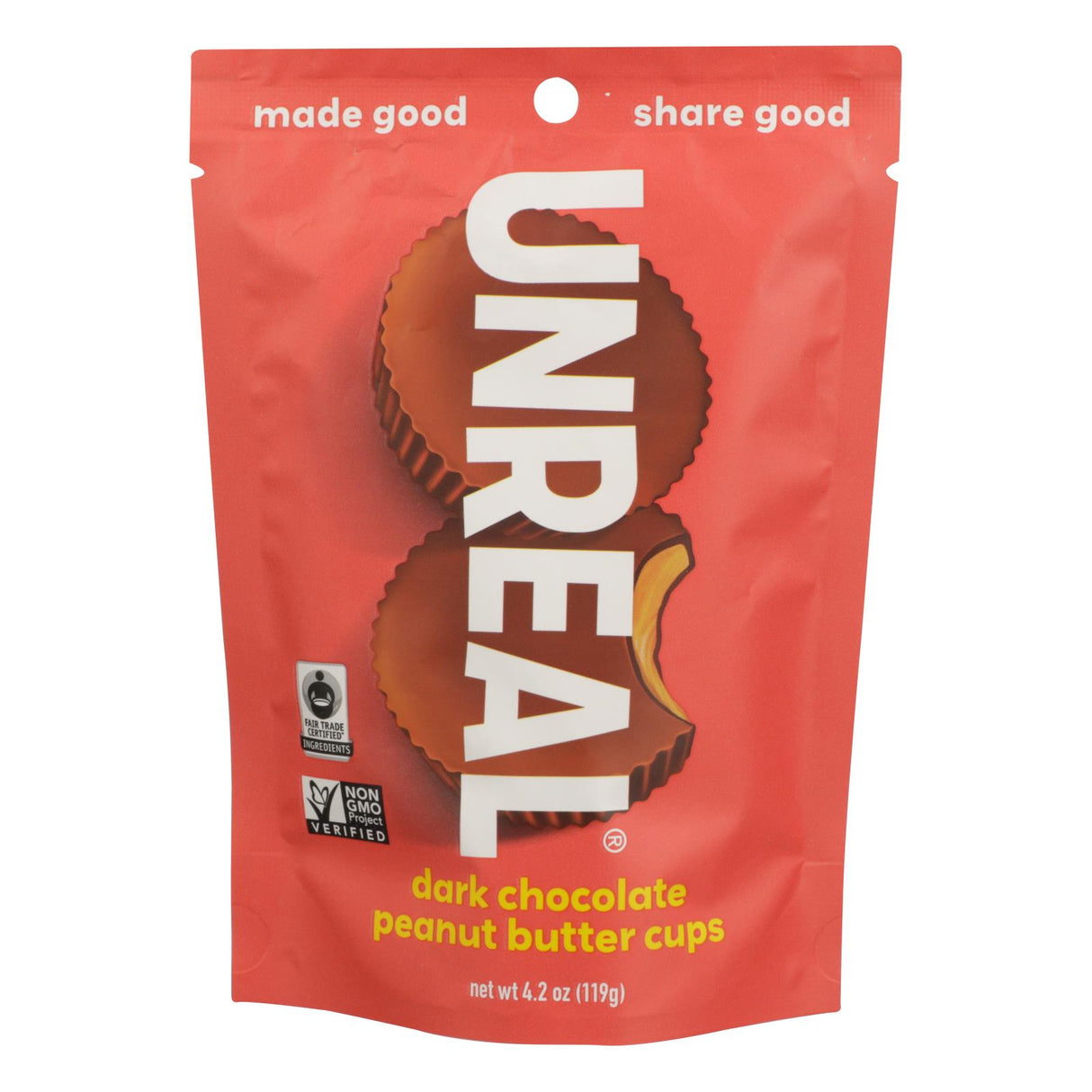 Unreal Dark Chocolate Peanut Butter Cups (Pack of 12 Bags - 6 per Bag) - Cozy Farm