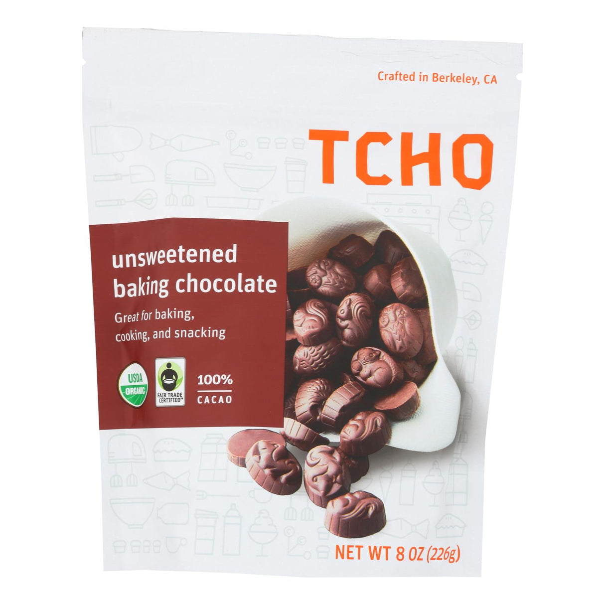Tcho Organic 99% Unsweetened Baking Pieces (Pack of 6 - 8 Oz.) - Cozy Farm
