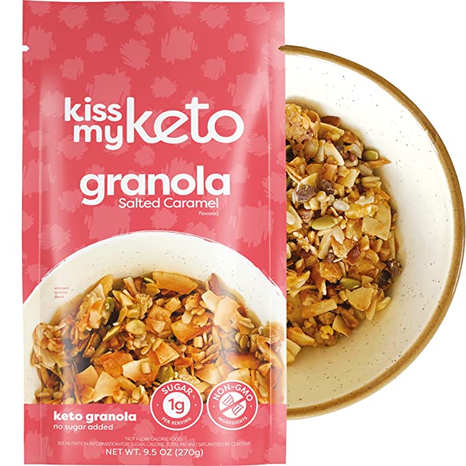 Kiss My Keto Salted Caramel Keto Granola, 6 - 9.5 Oz Bags - Cozy Farm