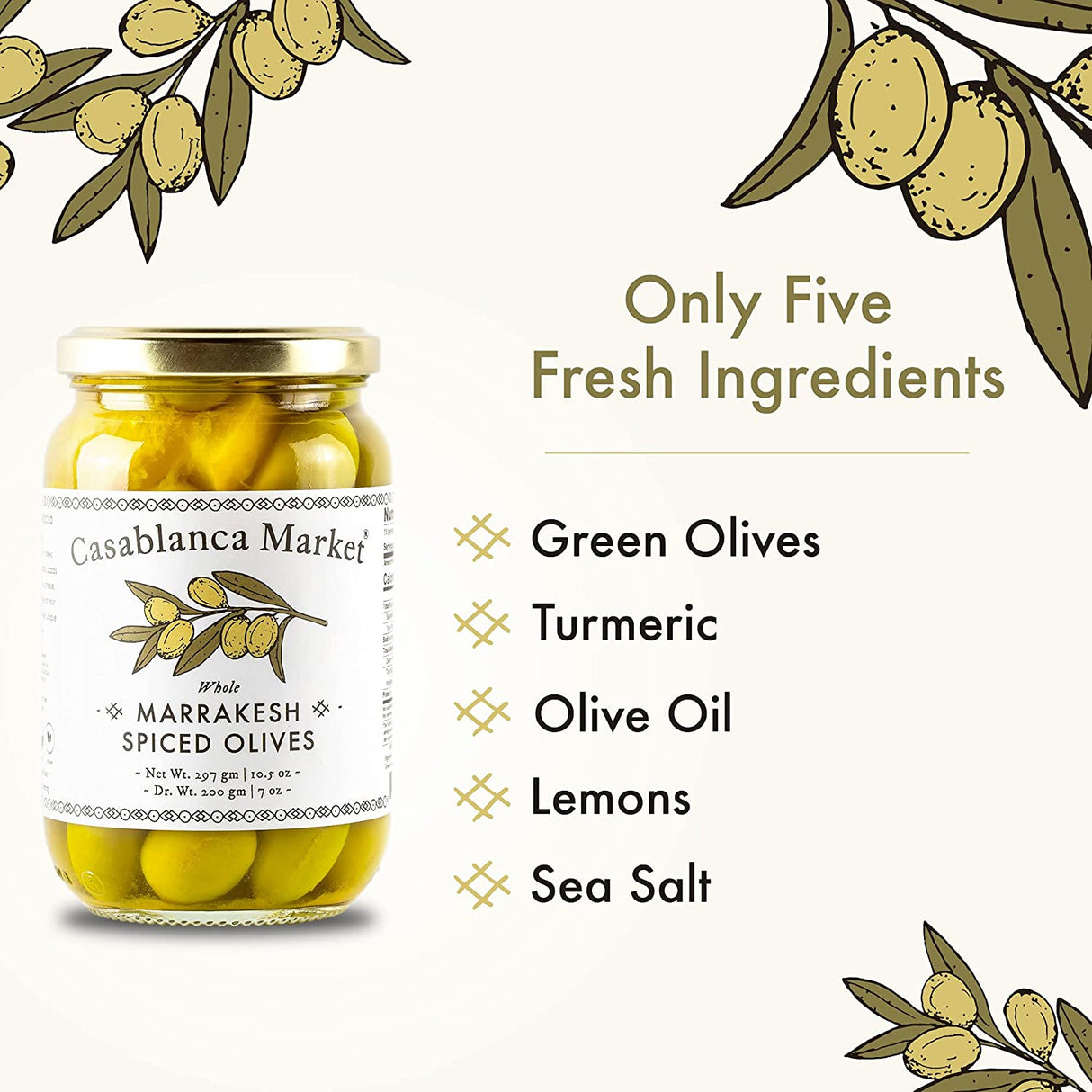 Casablanca Market Marrakech Spiced Olives (Pack of 6 - 10.5 Oz) - Cozy Farm