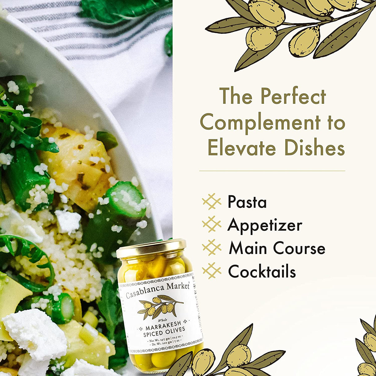 Casablanca Market Marrakech Spiced Olives (Pack of 6 - 10.5 Oz) - Cozy Farm