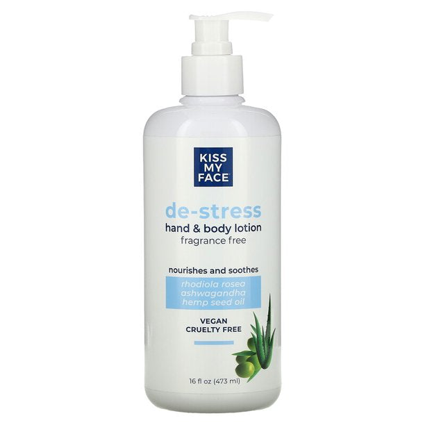 Kiss My Face Nourishing Hand & Body Moisturizer, Lighten, Relaxing De-Stress, Plant-Based, Fat-Free, 16 Fl Oz - Cozy Farm