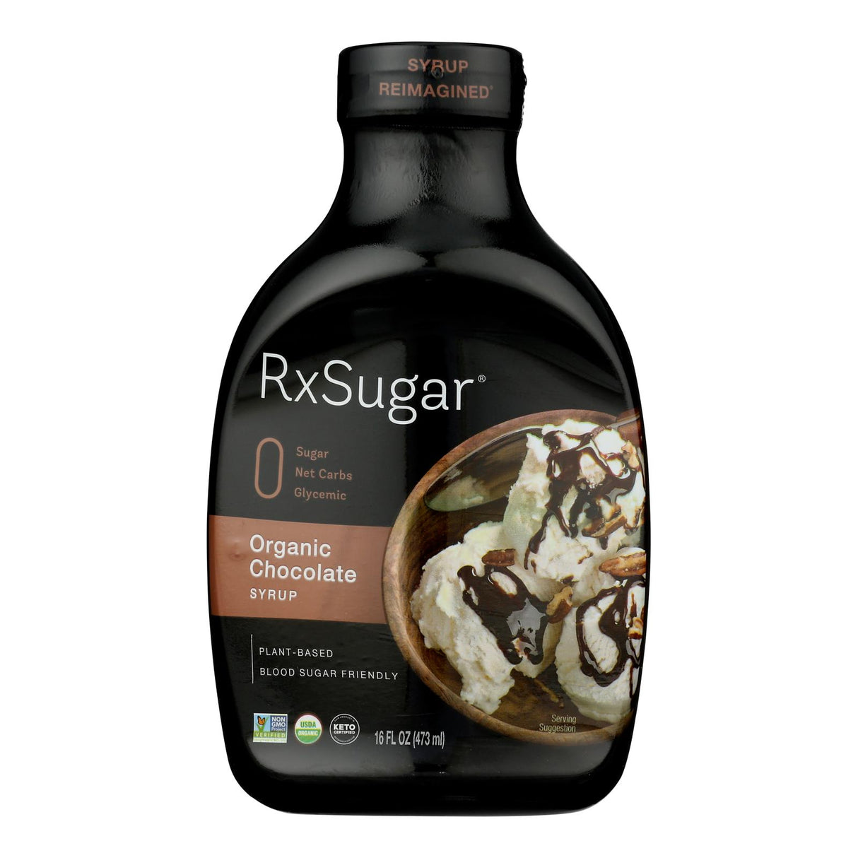 RXSugar Chocolate Flavored Syrup, Pack of 6 - 16 fl. oz. - Cozy Farm