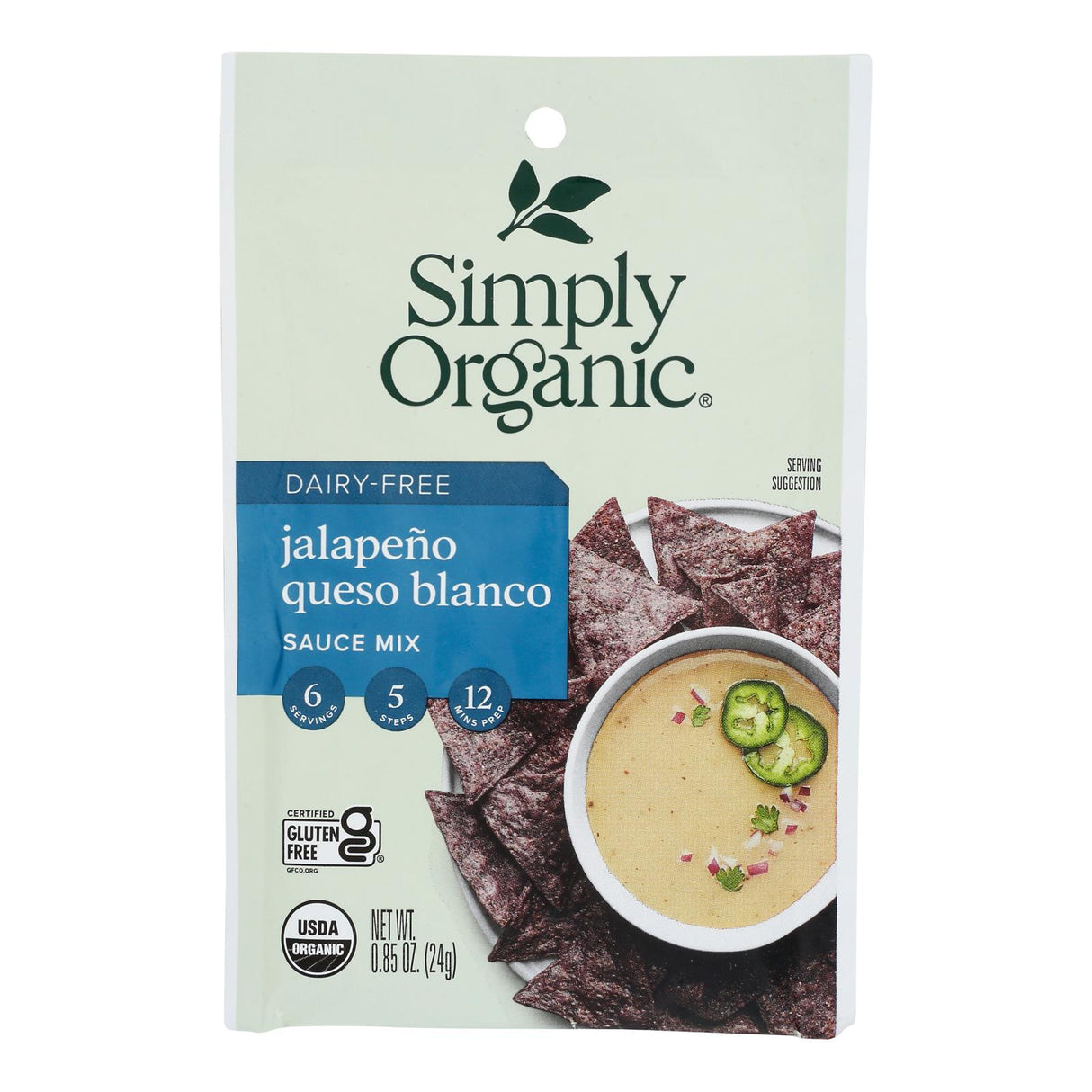 Simply Organic Fire Roasted Sauce, Queso, Jalapeno, Gluten Free, Case of 12 - .85 oz - Cozy Farm