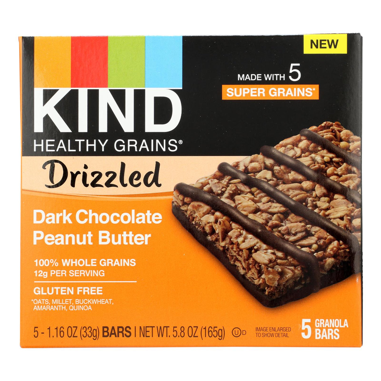 Kind Bar Drizzled Dark Chocolate Peanut Butter, 5/1.16oz, Pack of 8 - Cozy Farm