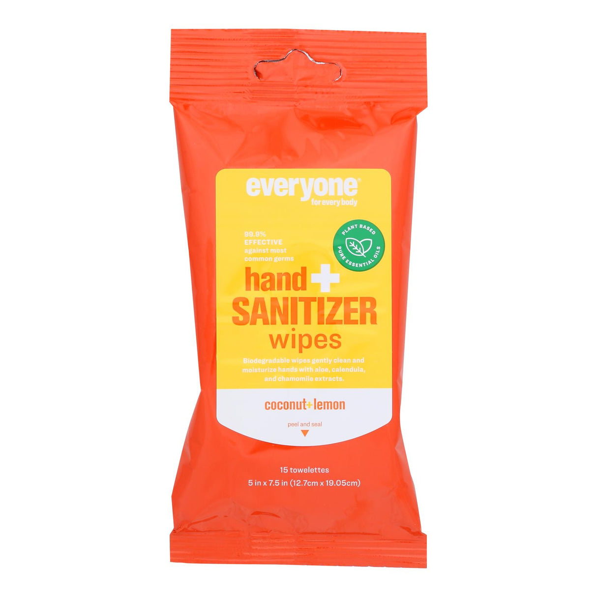Everyone Hand Sanitizer Wipes in Coconut Lemon Scent, 15ct (Pack of 6) - Cozy Farm