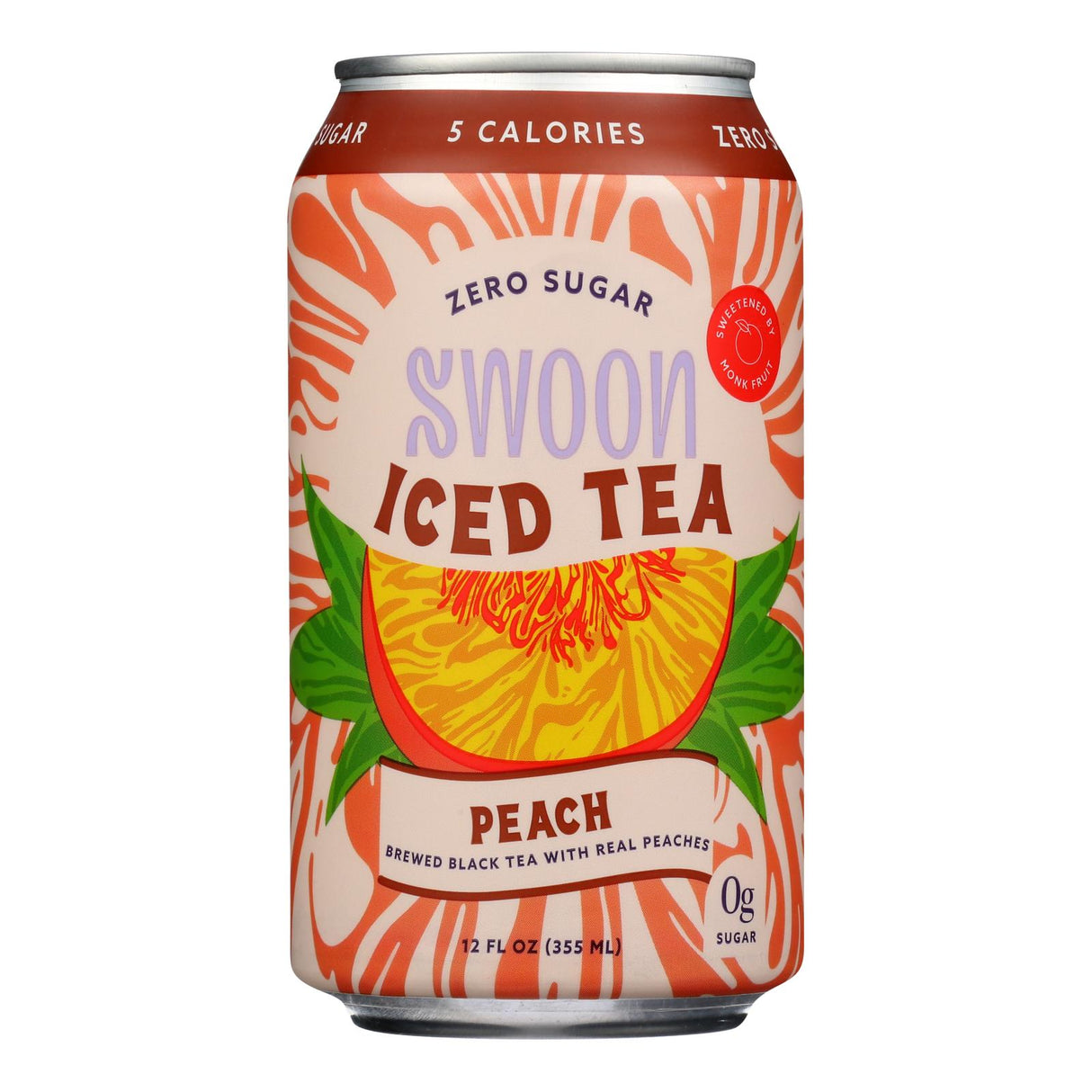 Swoon Zero Sugar Peach Iced Tea (Pack of 12, 12 fl. oz.) - Cozy Farm