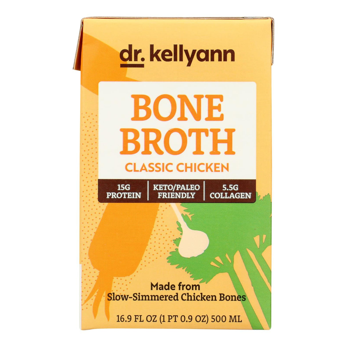 Dr. Kellyann - Bone Broth Classic Chicken (Pack of 6) 16.9 Fl Oz - Cozy Farm