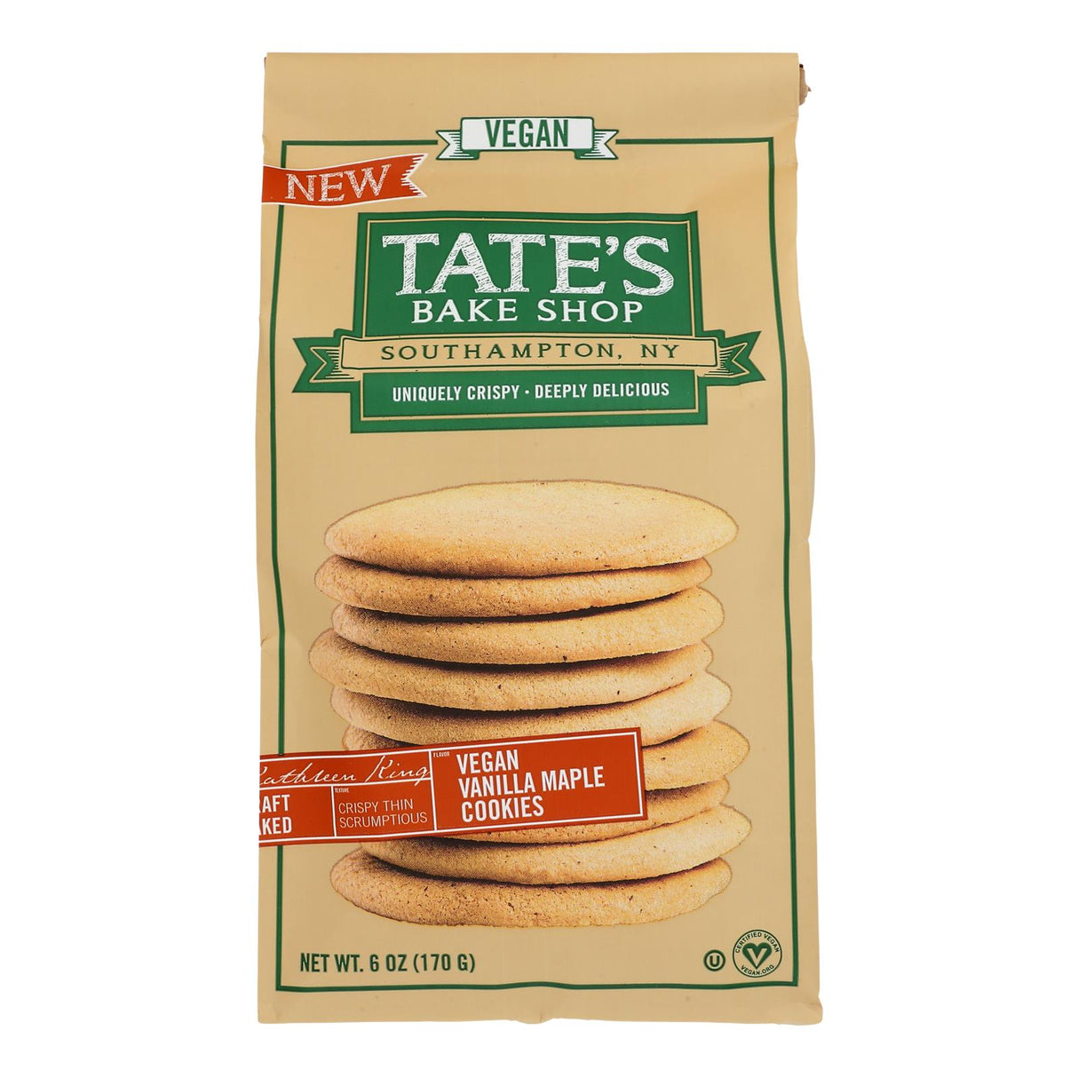 Tate's Bake Shop Vanilla Maple Vegan Cookies (Pack of 6 - 6 Oz) - Cozy Farm