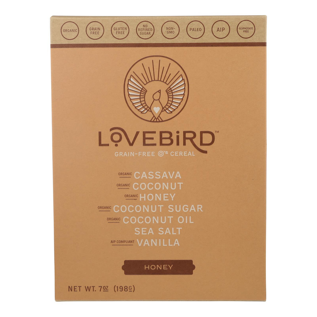 Lovebird Honey Grain Cereal, Pack of 6, 7oz Boxes - Cozy Farm