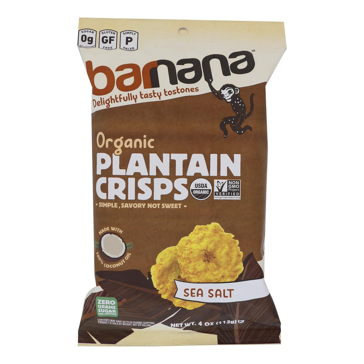 Barnana Plantain Crisps Sea Salt, (6-Pack of 4 oz. Bags) - Cozy Farm