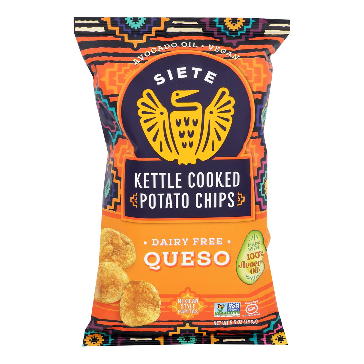 Siete Grain Free Tortilla Chips, Queso, 5.5oz Single Serve Bags (Pack of 6) - Cozy Farm