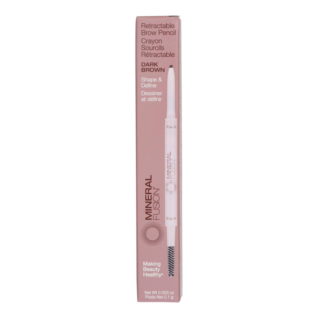 Mineral Fusion Brow Pencil - Dark Brown - 0.003 Oz - Cozy Farm