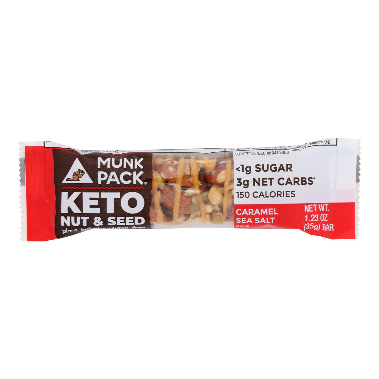 Munk Pack Bar Nut/Sd Caramel Sea Salt Kto - Case of 12 - 1.23 Oz - Cozy Farm