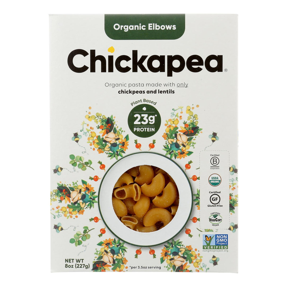 Chickapea Pasta Elbow Macaroni, Pack of 6 (8 Oz Each) - Cozy Farm