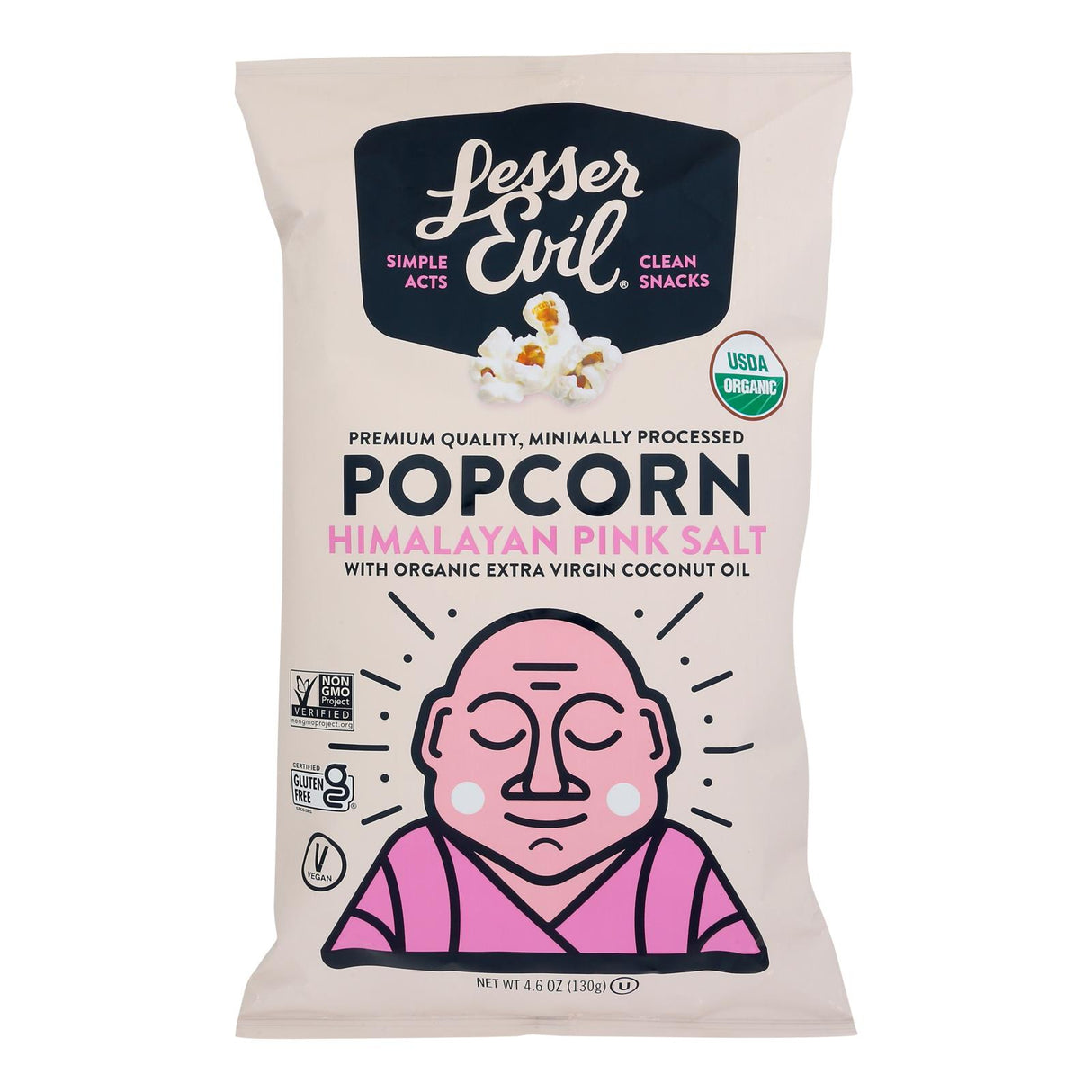 Lesser Evil Himalayan Pink Salt Popcorn (4.6 oz, Pack of 12) - Cozy Farm