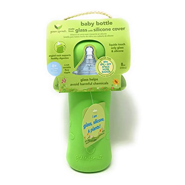 Green Sprouts Glass Baby Bottle 8oz for 0+ Months - Cozy Farm