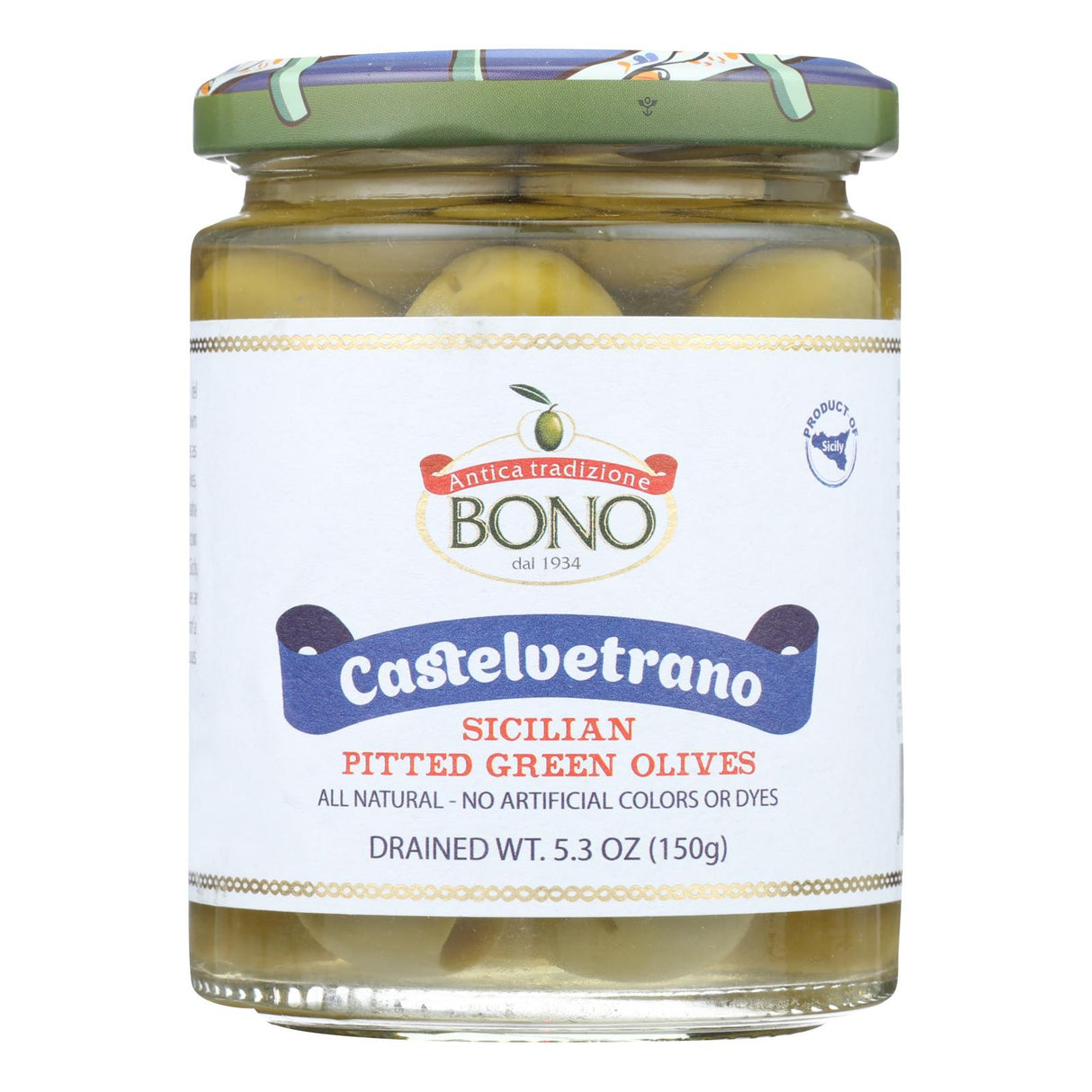 Bono Pitted Green Olives | 5.3 Oz (Pack of 6) - Cozy Farm