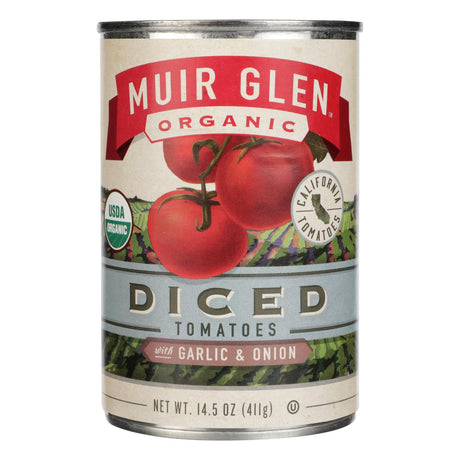 Muir Glen Diced Tomatoes with Garlic, Onion, and Herbs (Pack of 12 - 14.5 oz) - Cozy Farm 