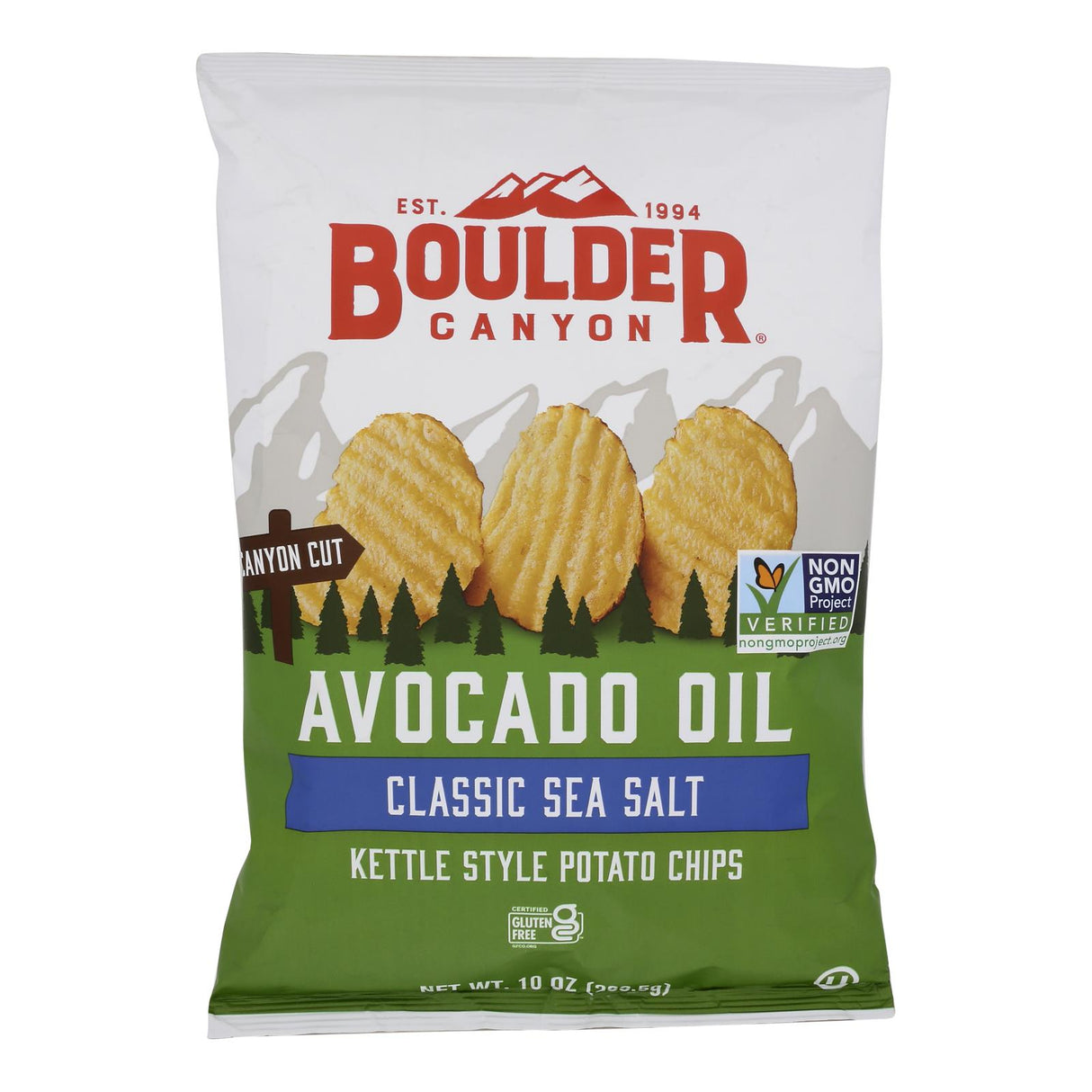 Boulder Canyon Natural Foods Kettle-Connected Avocado Sea Salt Chips (Pack of 12) 10 Oz - Cozy Farm