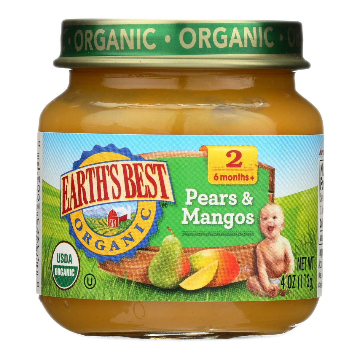Earth's Best Stage 2 Pears & Mangos Puree (Pack of 10 4-Oz Jars) - Cozy Farm