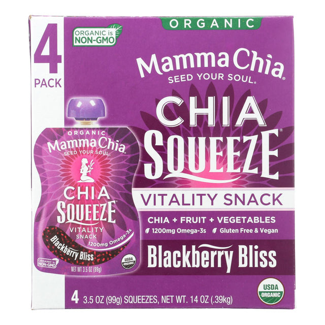 Mamma Chia Squeeze Vitality Snack - Blackberry Bliss (6-Pack of 3.5 Oz.) - Cozy Farm 