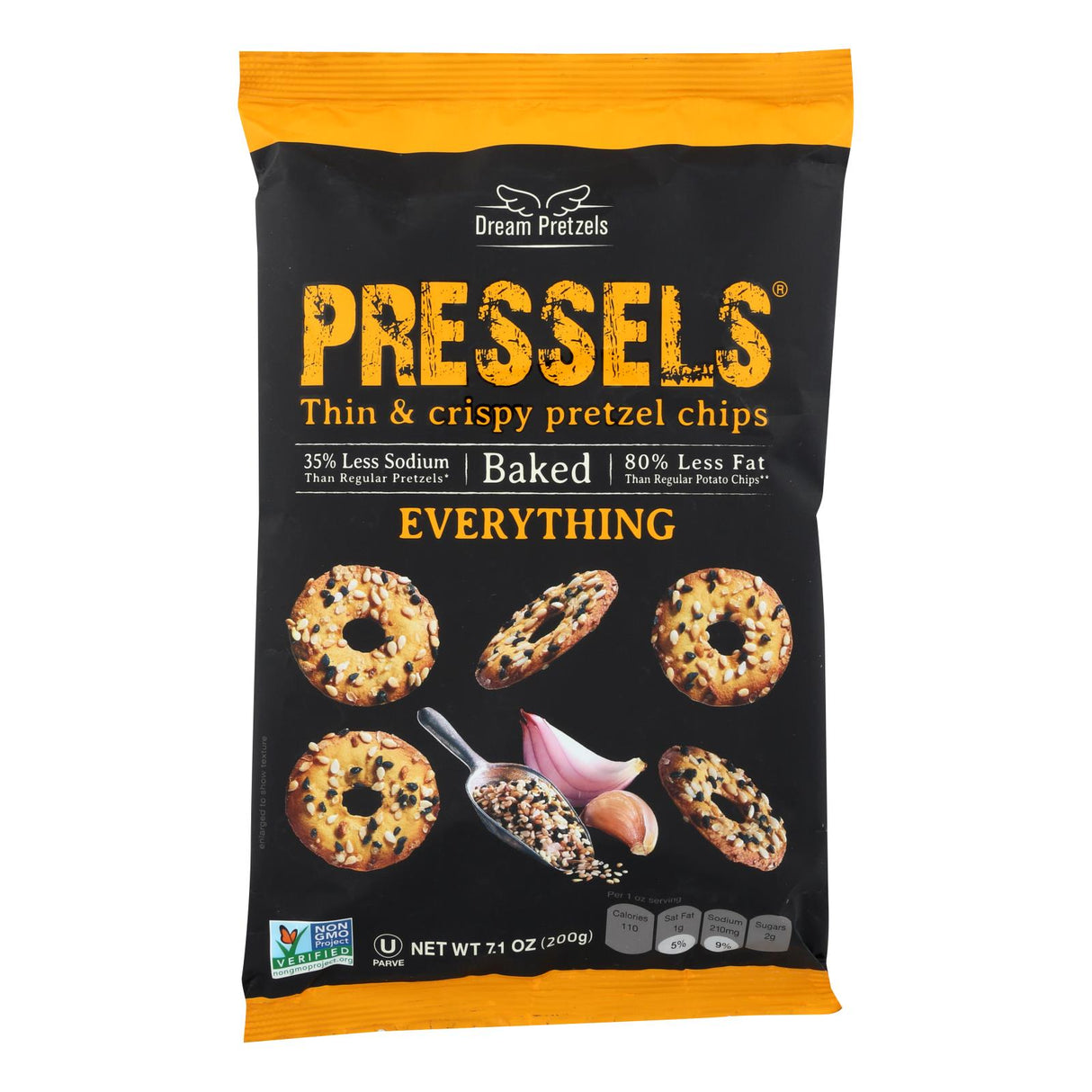 Pressels Pretzel Chips - Everything Flavor (Pack of 12 - 7.1 Oz.) - Cozy Farm