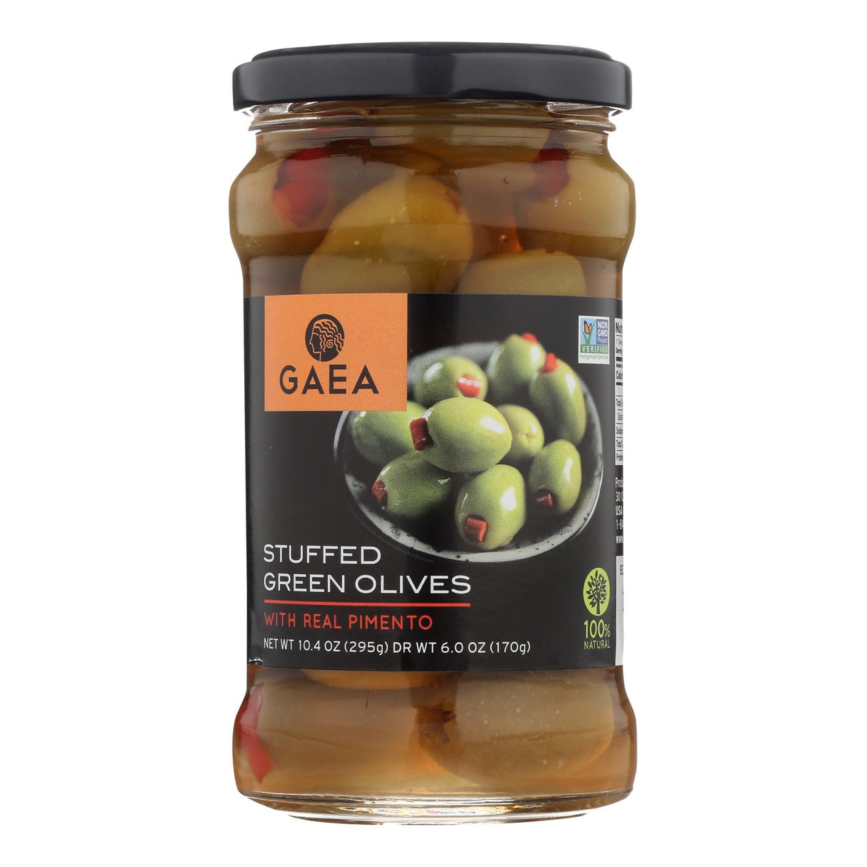 Gaea Stuffed Green Olives with Real Pimento (Pack of 8, 6 Oz) - Cozy Farm