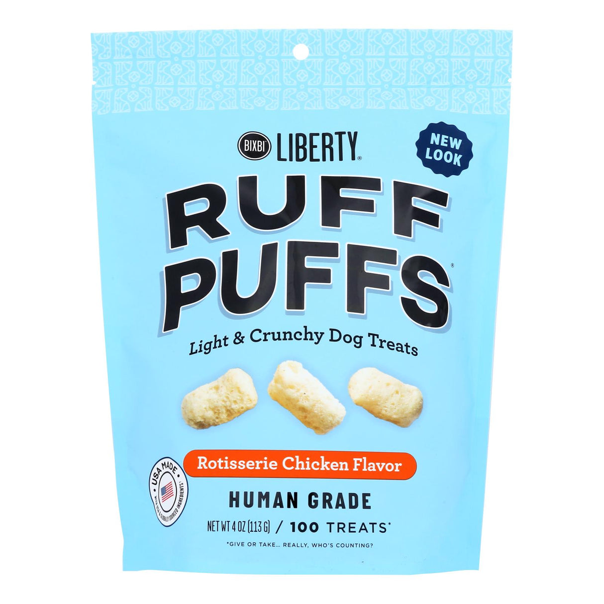 Bixbi Ruff Puffs Rotisserie Chicken Treats (8 Pack of 4 Oz.) - Cozy Farm