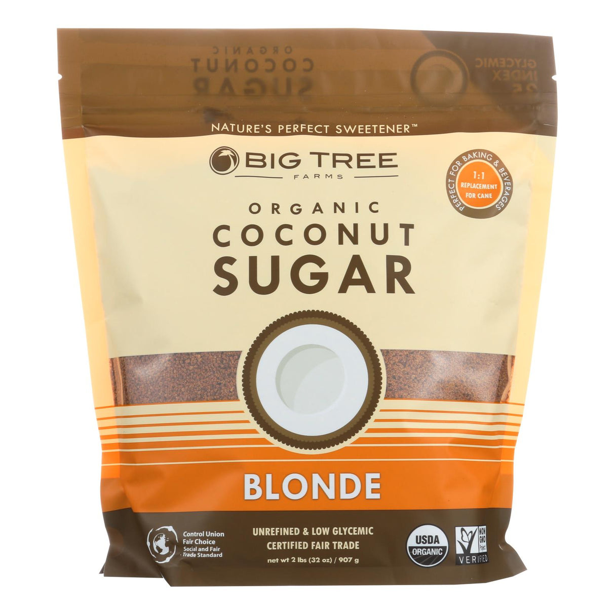 Big Tree Farms Organic Blonde Coconut Sugar, 32 Oz. (Pack of 6) - Cozy Farm
