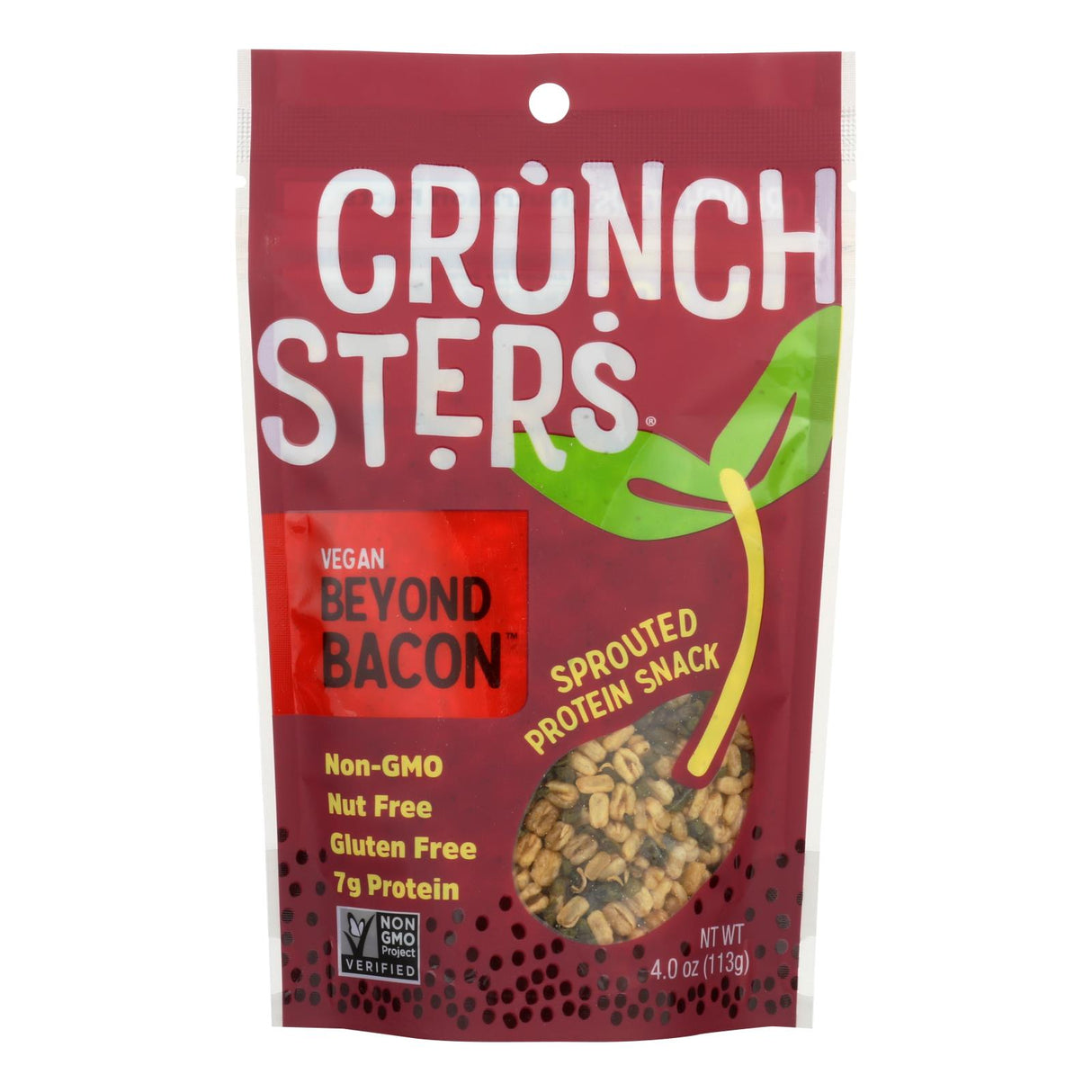 Crunchsters Sprouted Protein Snack: Beyond Bacon, 4 Oz. Pack of 6 - Cozy Farm