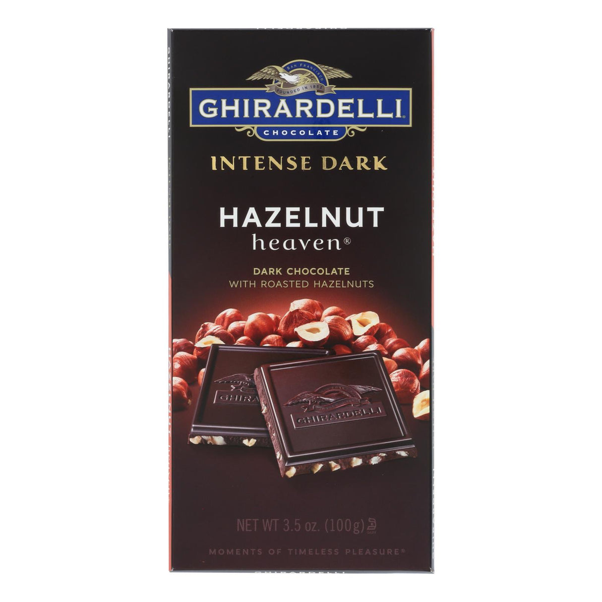 Ghirardelli Chocolate Intense Dark Hazelnut Hvn Bars (Pack of 12) - 3.5 Oz - Cozy Farm