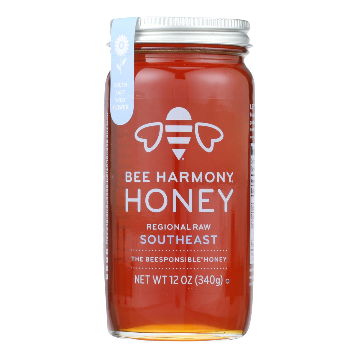 Bee Harmony Raw Regional Honey 12 Oz Jars (Pack of 6) - Cozy Farm