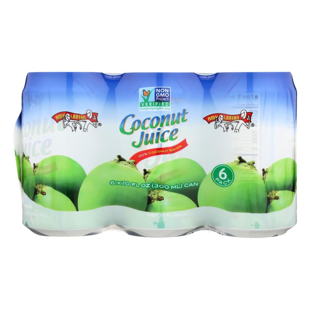 Amy and Brian Coconut Water Pulp Free, 4 Pack x 10 Fl Oz - Cozy Farm