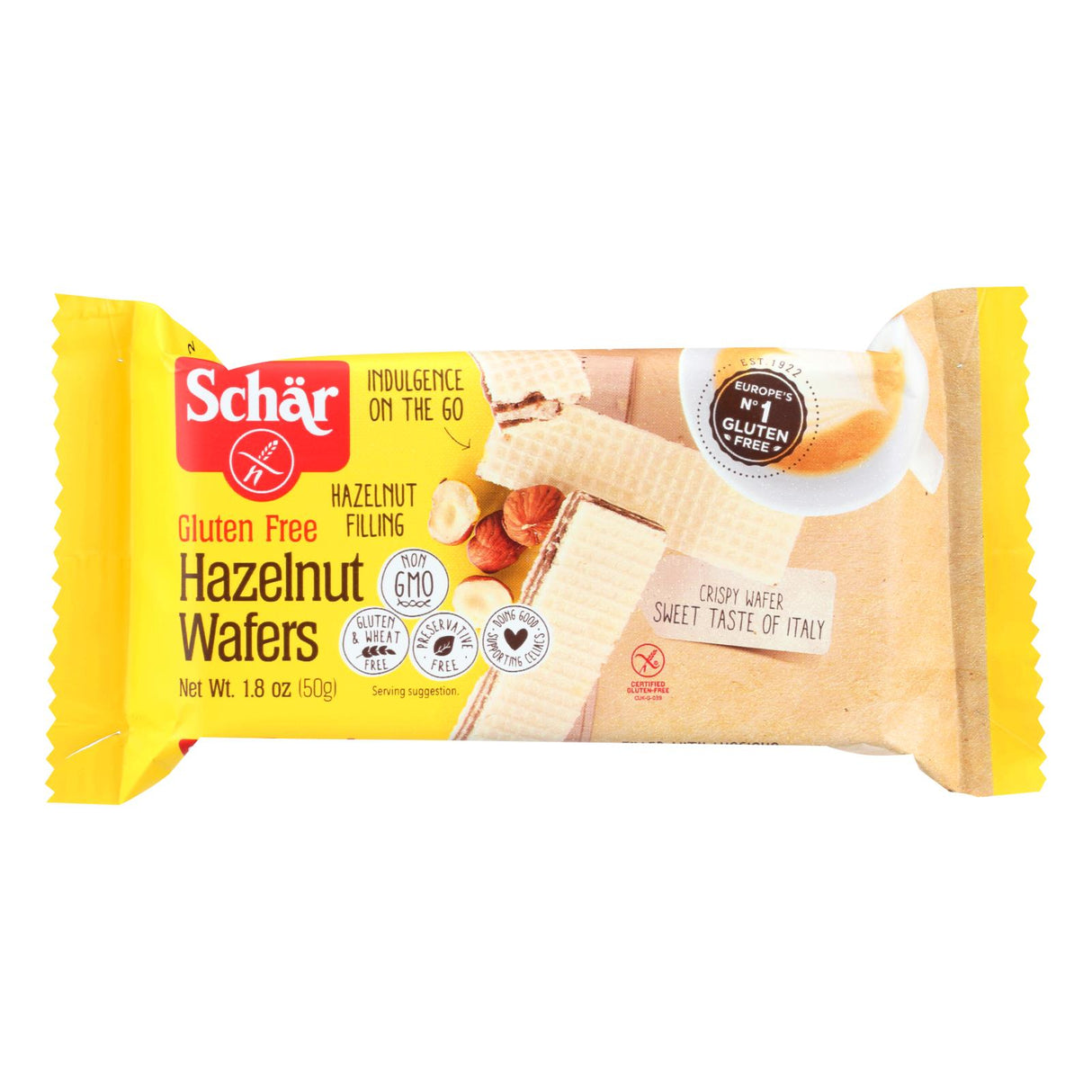 Schar Gluten-Free Hazelnut Wafers (Pack of 20) - 1.8 Oz - Cozy Farm