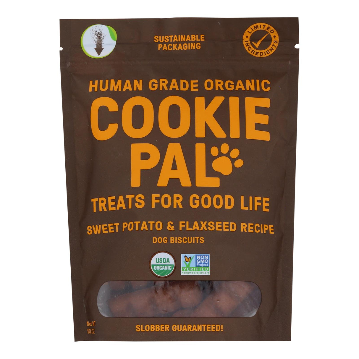 Cookie Pal Sweet Potato Flaxseed Dog Treats (Pack of 4 - 10oz) - Cozy Farm