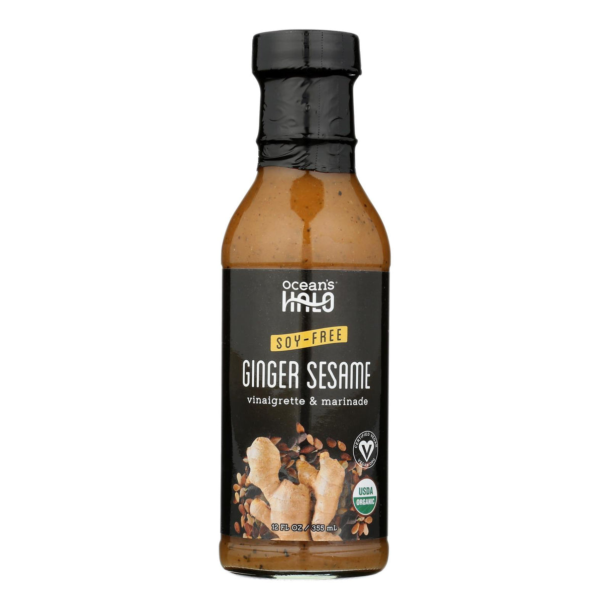 Ocean's Halo 12 Fl Oz Ginger Sesame Vinaigrette (Pack of 6) - Cozy Farm