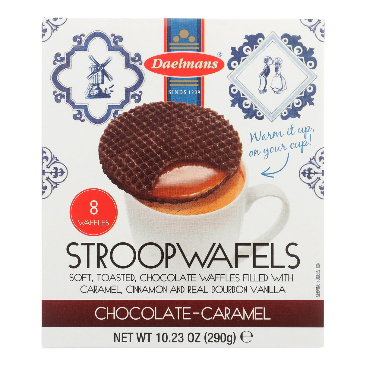 Daelmans Stroopwafel Caramel-Chocolate Cubes, Pack of 8, 10.23 Oz - Cozy Farm