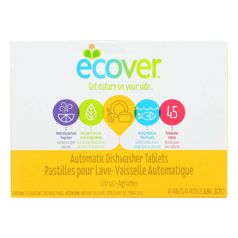 Ecover Automatic Dishwasher Tablets - Citrus Fresh, Plant-Based, Phosphate-Free - 45 Count - Cozy Farm 