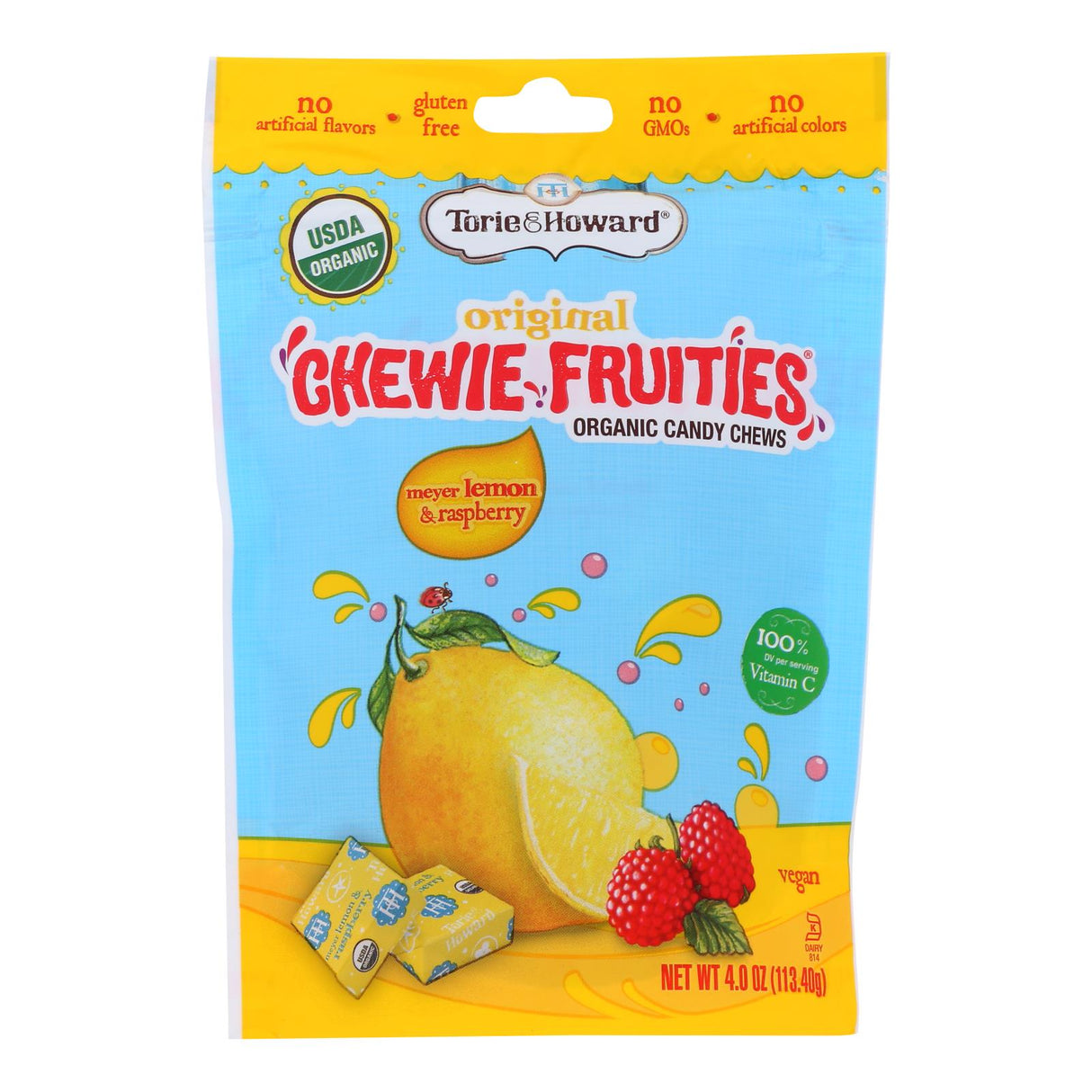 Torie & Howard Chewie Fruities - Lemon & Raspberry - 4 Oz. Per Pack (Pack of 6) - Cozy Farm